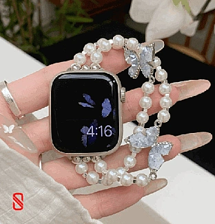 بند اپل واچ Butterfly & Pearl مروارید و پروانه